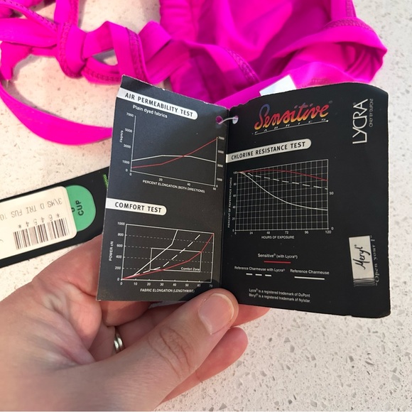 NEW Moontide Swimwear Bikini Top UK 10 Triangle String Swim Fuchsia Unpadded - Picture 12 of 12